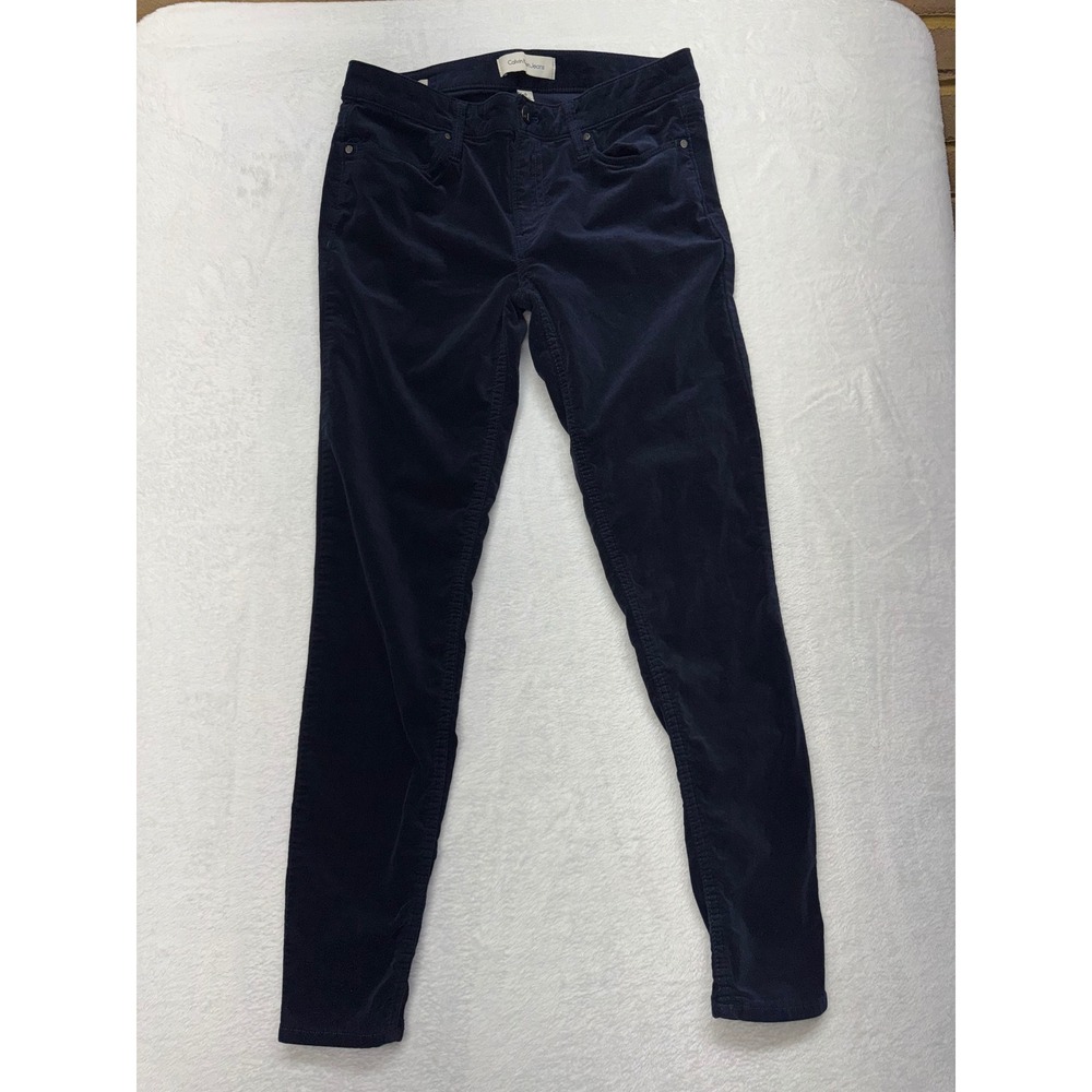 Calvin Klein Jeans Womens Navy Blue Corduroy Legging Pants Size 6 Slim Fit